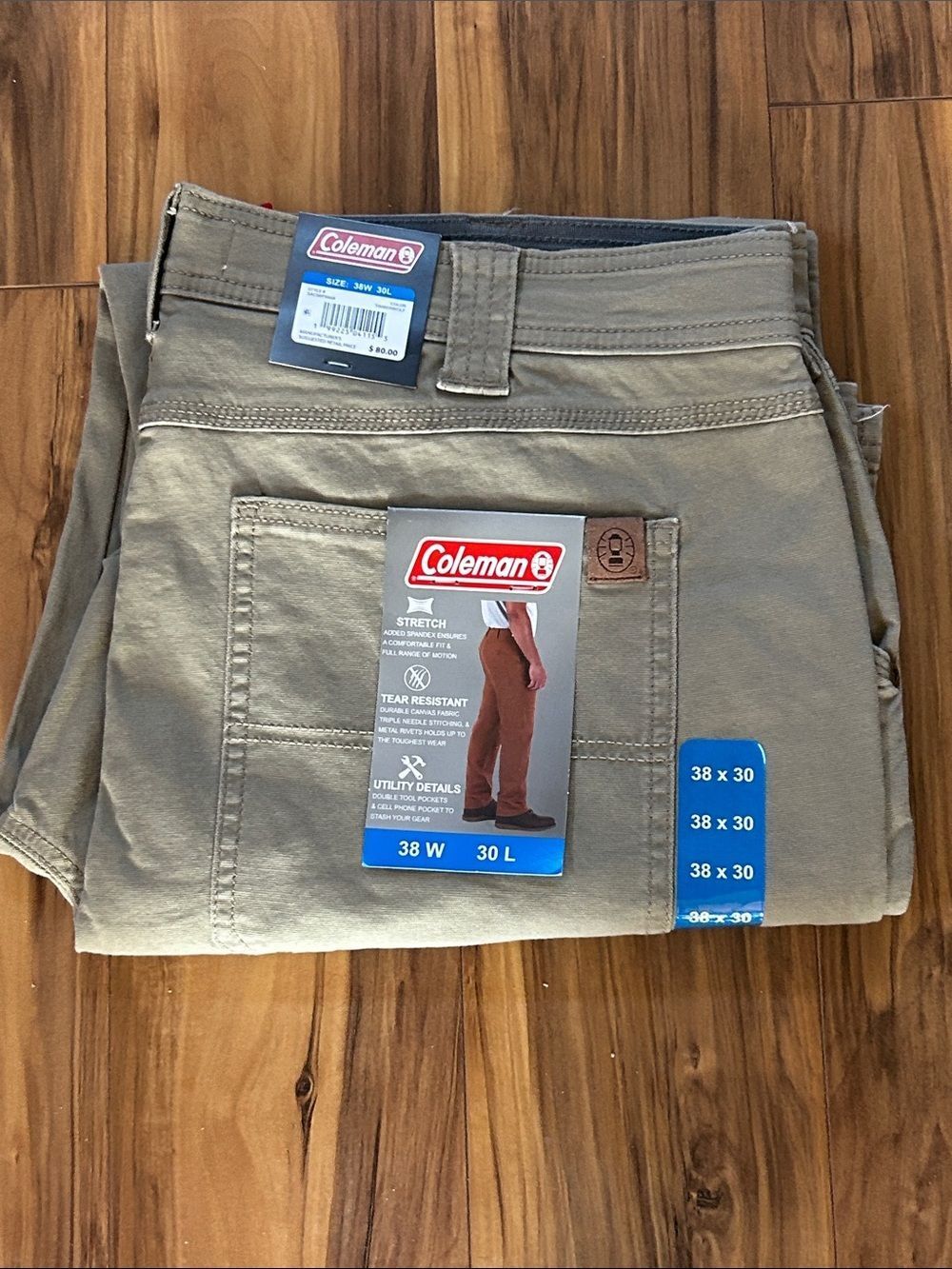 NEW Coleman Men's Tan Utility Pants 38 x 30 - Picture 7 of 7